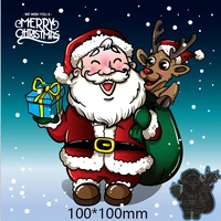 new metal cutting dies santa claus and elk stencils for diy scrapbooking paper cards craft making craft decoration 100100mm