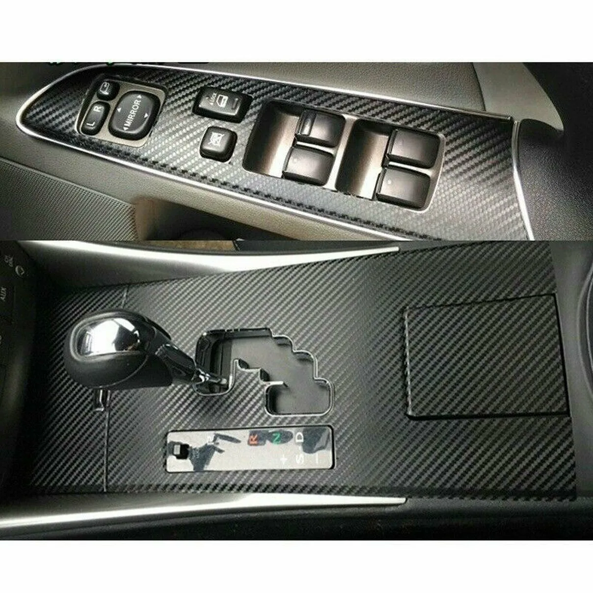 

7pcs Car Interior Stickers Black For LEXUS IS250 300 350 2006-2012 Panel