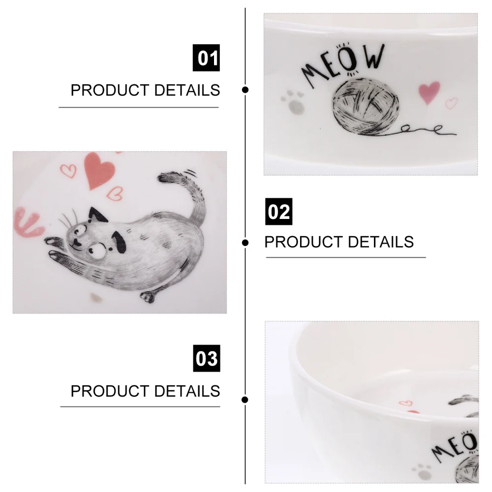 

Cartoon Ceramic Pet Puppy Bowl Kitten Cat Food Water Feeder Bowl Non-Skid Dish