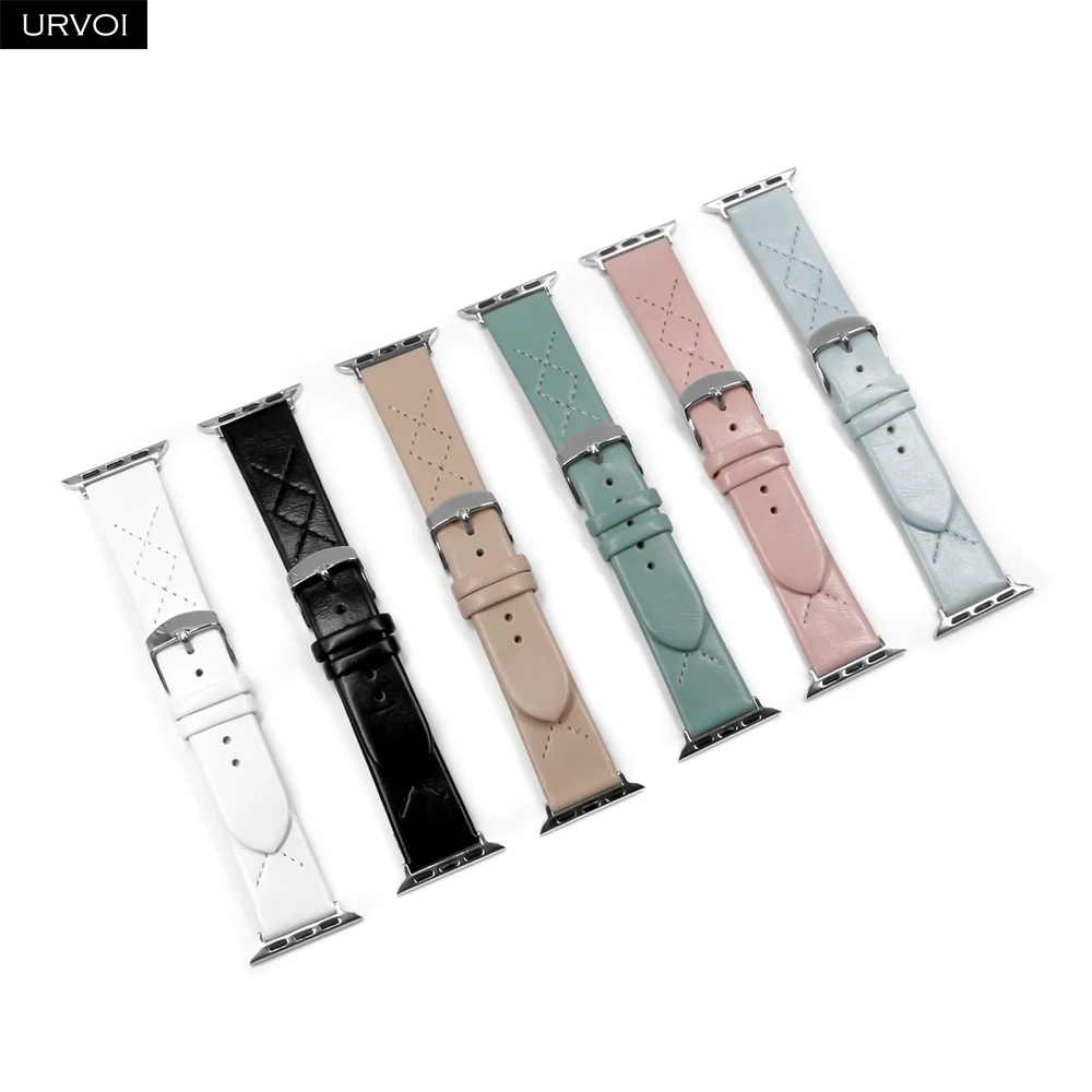 Ремешок URVOI для Apple Watch series 6 5 4 3 2 SE браслет из искусственной кожи с алмазной