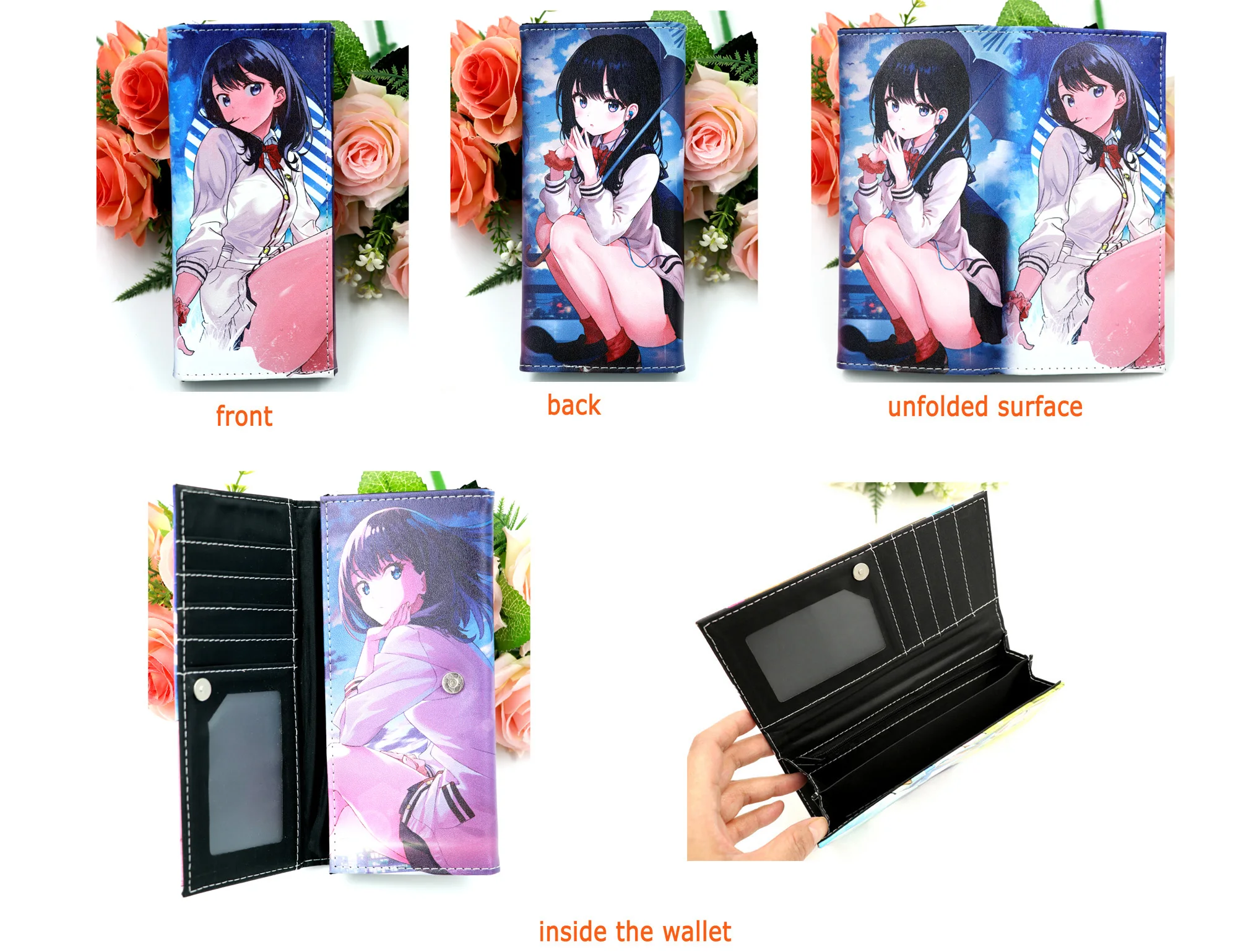 9 Черный Дворецкий аниме Синтетическая кожа кошелек длинный клатч кошелек с застежкой - Цвет: 9