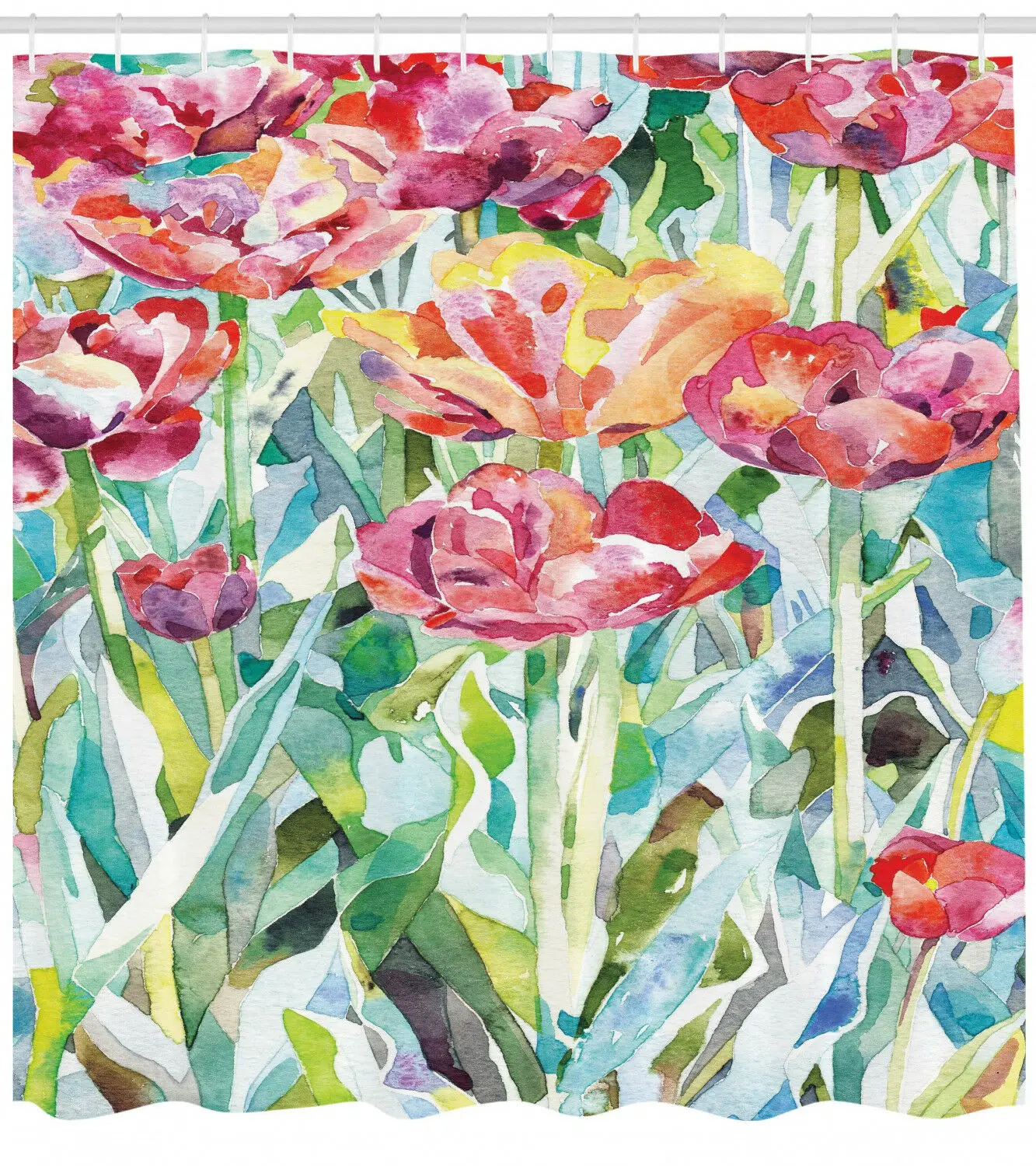 

Цветная занавеска для душа с принтом для ванной, для весны и лета