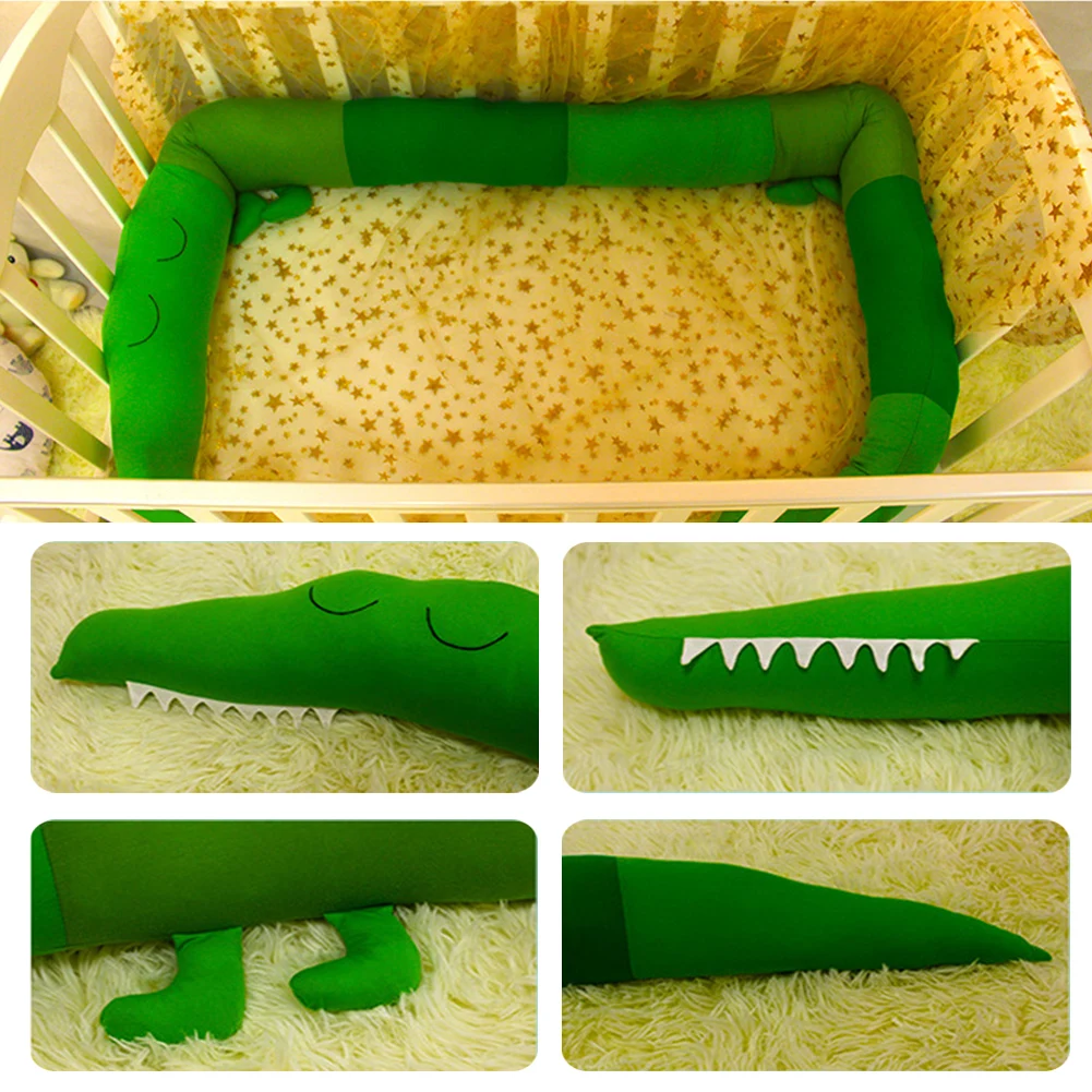 

Baby Infant Crocodile Newborn Gift Fallproof Nursery Bedding Crib Bumper Kids Pillow Protective Animal Cushion Cradle Decor Home
