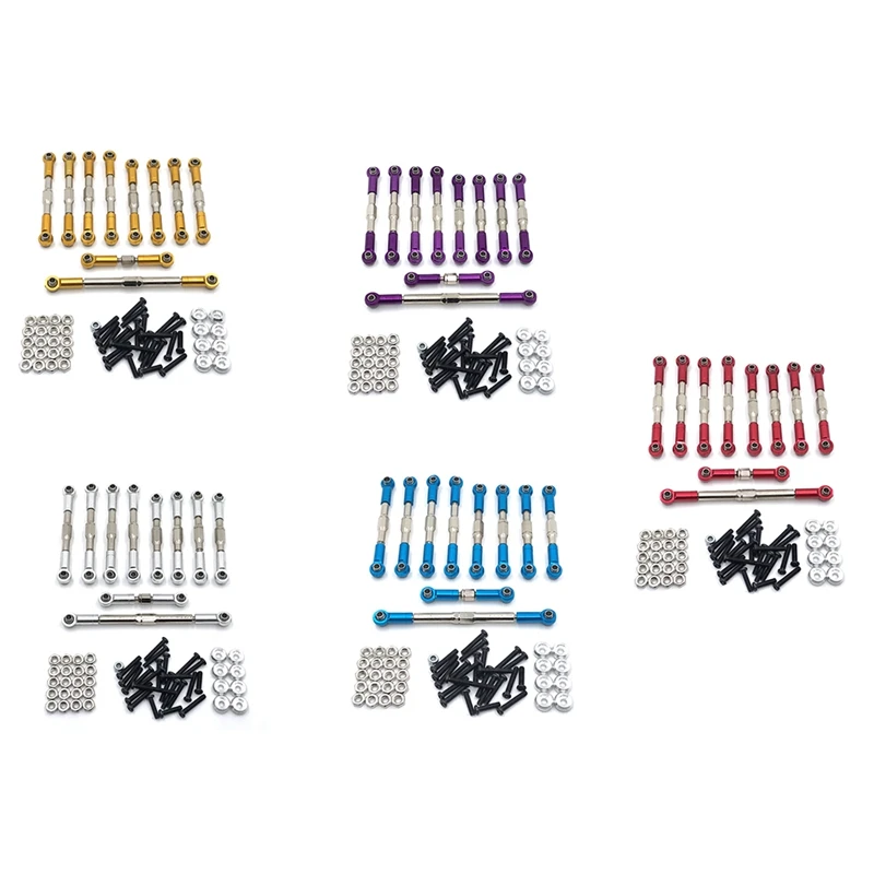 

for WPL C14 C24 C24-1 B14 B24 Metal Pull Rod Tie Rod Steering Link Rod Set 1/16 RC Car Upgrade Accessories Parts