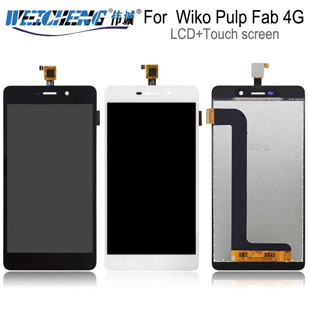 ЖК дисплей WEICHENG для Wiko Pulp Fab 4G черный/белый + сенсорный экран в сборе дигитайзер