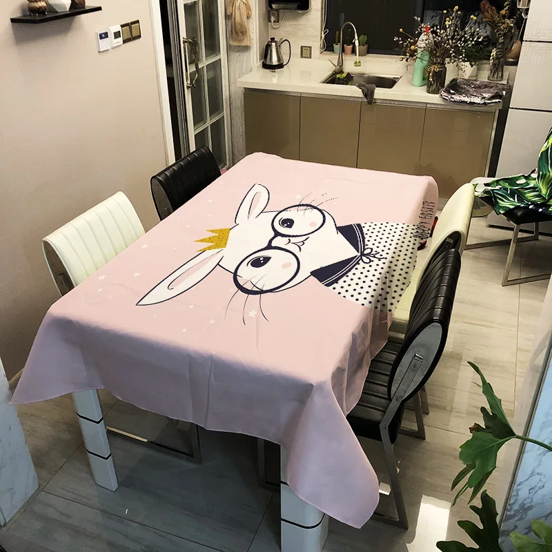 

Modern style printed household tablecloth simple strokes pattern washable decorative household waterproof tablecloth