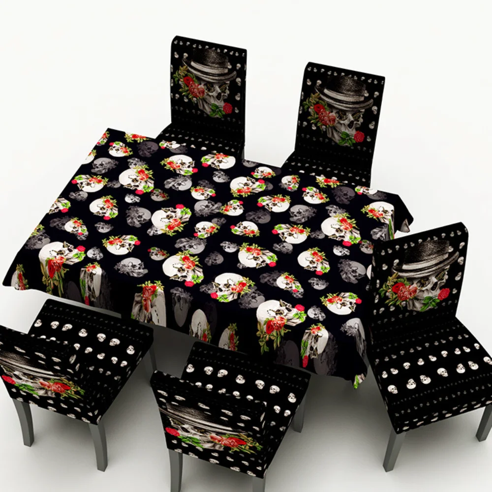 

Halloween Rectangular Tablecloth Tablecloth Halloween Stretch Chair Cover Digital Printing Restaurant Chair Cover