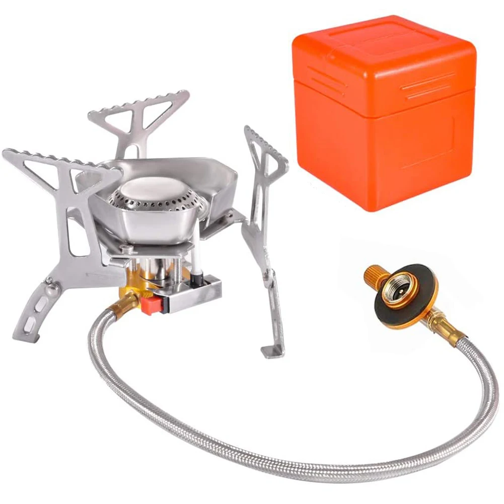 

Camping Gas Stove Backpack Cooking Stove With Piezo Ignition Storage Case Portable Folding Outdoor Hiking Picnic Camping Stove