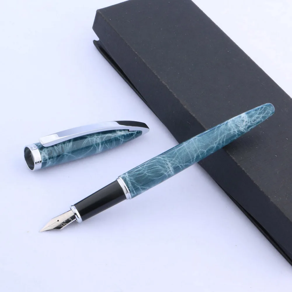 Jinhao 156 перьевая ручка с отделкой из синего мрамора цвета шампанского|fountain pen|pen
