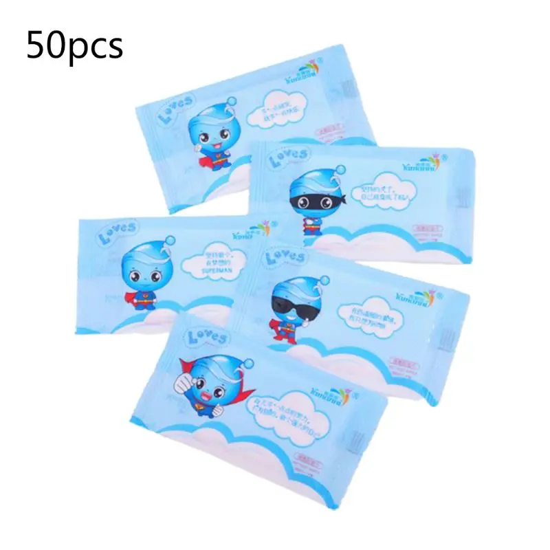 

50pcs Baby Wet Wipes Travel Portable Hand Mouth Tissues Individually Wrapped 11UF