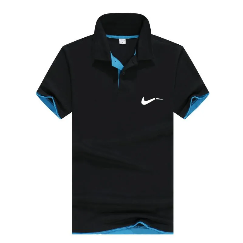 Новые мужские рубашки поло высококачественные хлопковые с коротким рукавом