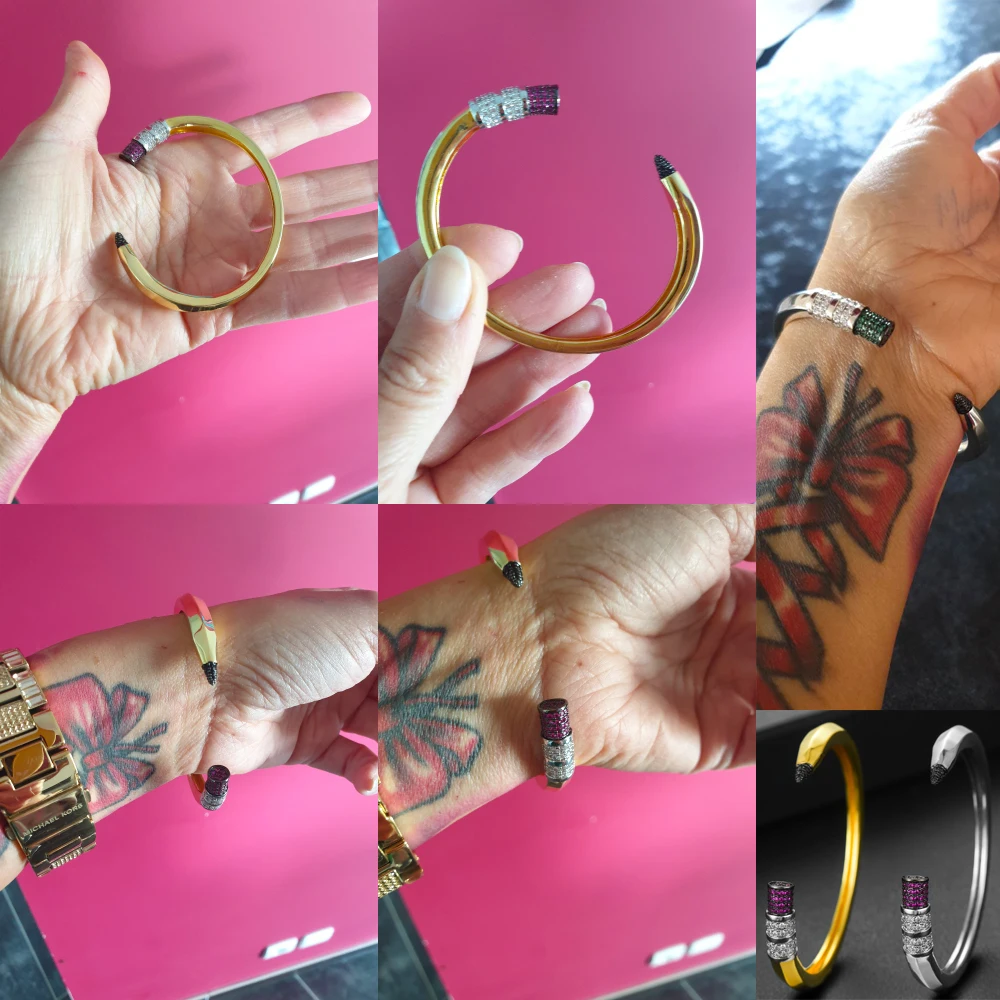 

missvikki Luxury New Elegant Stacks Open Bangle For Women Wedding Baguette Arabia Bangle Bridal brincos para as mulheres 2020