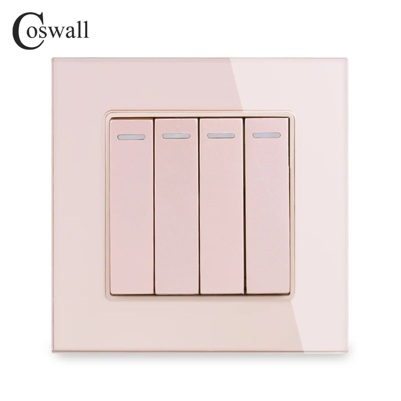 COSWALL 4 Gang 1 Way роскошный светильник из хрустального стекла настенный переключатель