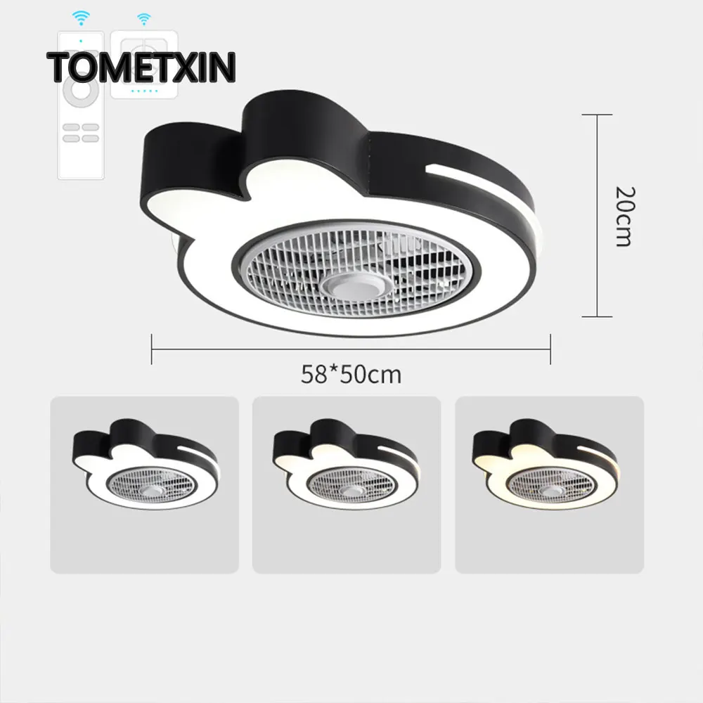 

penguin rabbit lamp ceiling with fan silent light Decoration bedroom fans remote control lamp lights home led decorative lamps