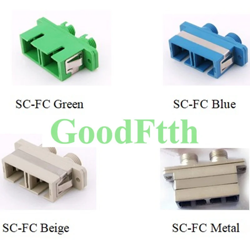 Hybrid Adapter Adaptor Coupler SC-FC Duplex Plastic Metal GoodFtth 100pcs/lot