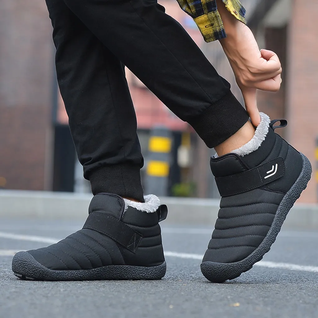 Водонепроницаемые теплые зимние мужские ботинки ботильоны больших размеров