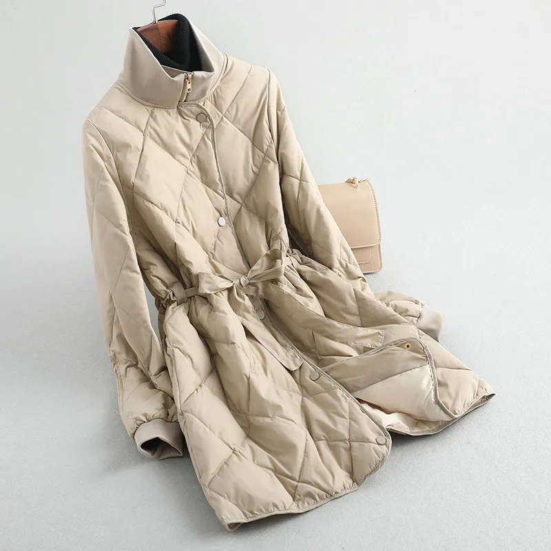 Белая женская куртка-пуховик на утином пуху зима 2019 верхняя одежда пальто мода