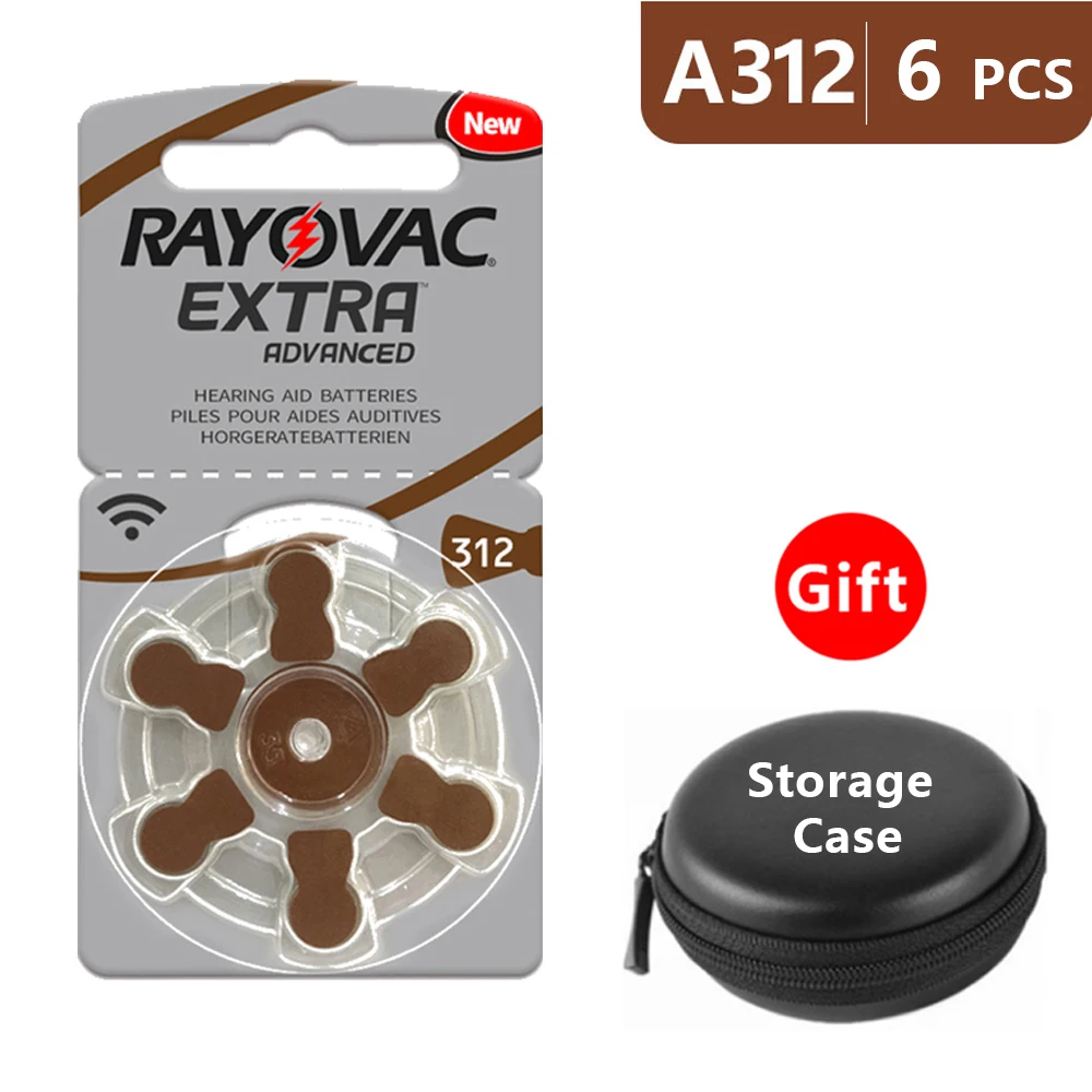 Батарейки для слухового аппарата размер 312 za Rayovac Extra Advanced упаковка из 6 шт.