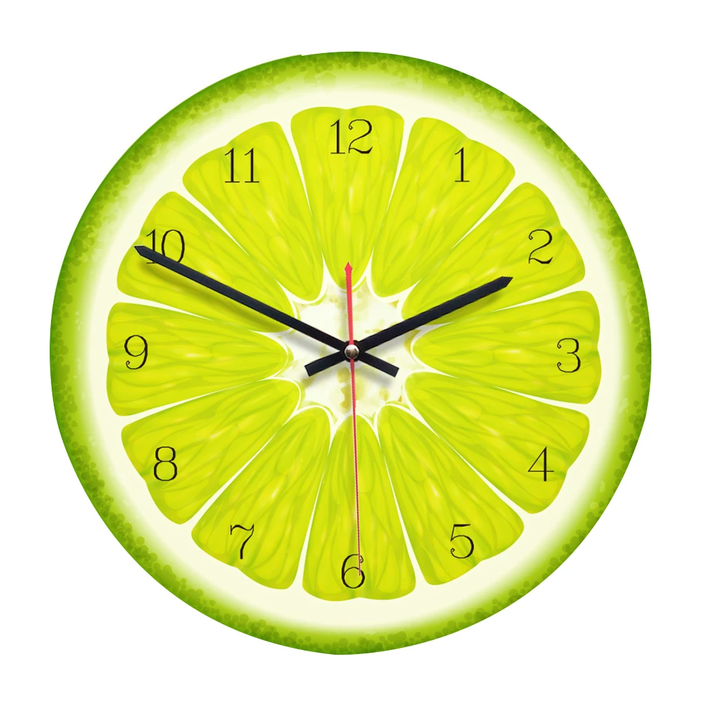 

Acrylic Dial Fruits Wall Clock Non-ticking Clock Living Room Kitchen Bedroom Office Decor