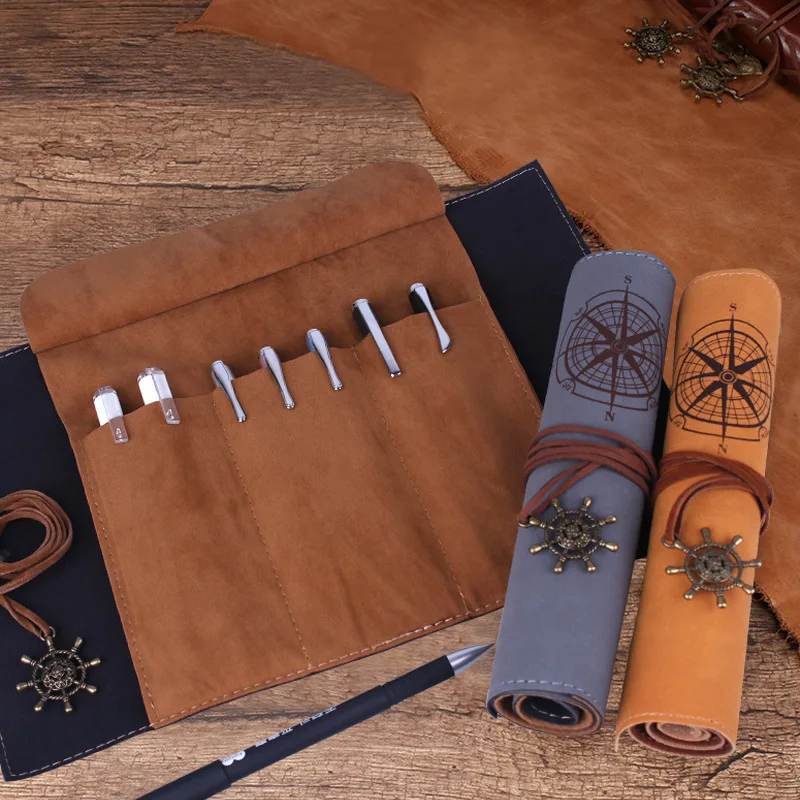 Винтаж Карты Сокровищ Карандаш Чехол s ролл сумка из искусственной кожи Ручка