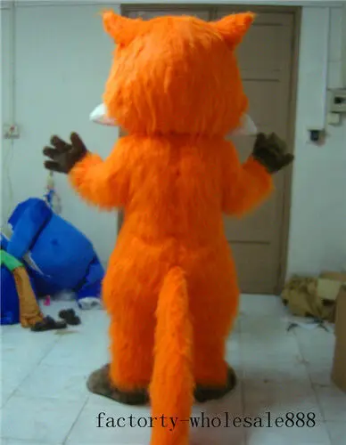 Хэллоуин длинный мех костюм лисы маскота FurSuits Косплэй для взрослых Костюм