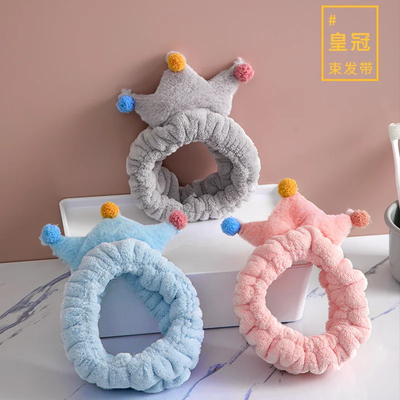 

Face Wash Hair Clip Hair Band Soft Coral Velvet Warm Crown Head Ladies Hair Band Cute Fashion Headscarf Hair Accessories