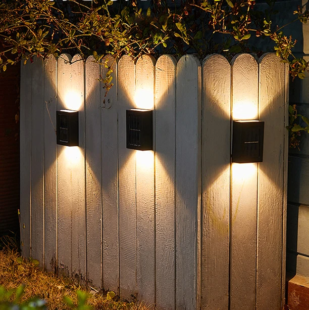 Solar Fence Lights Deck LightsWaterproof Automatic Decorative Outdoor Solar Wall Lights for Deck Patio Stairs Yard