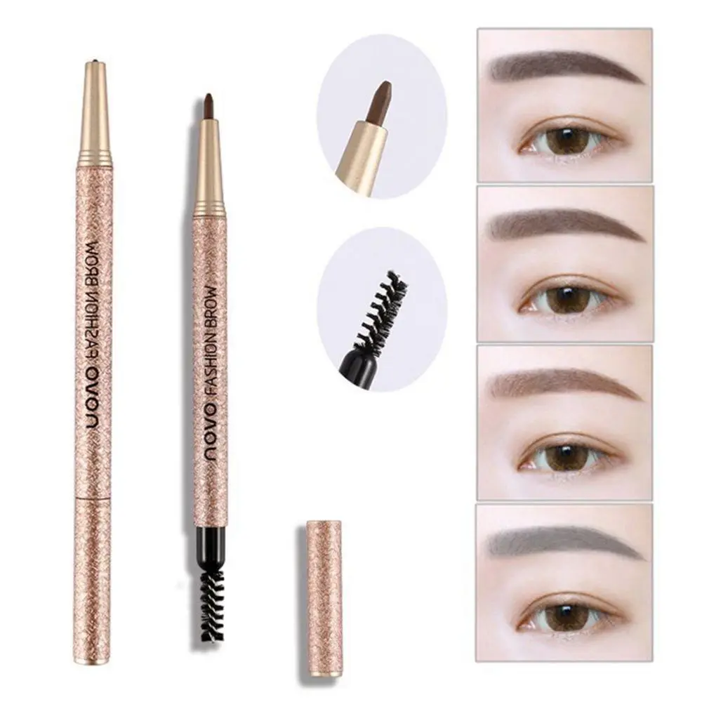 

Hot NOVO Waterproof Long Lasting Eyebrow Pencil With 3pcs pencil Refill+3pcs Eye Brow Templates Beauty Makeup Tool Kit 4 Colors