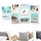 Скандинавские плакаты и принты пальм, ананас, пляж, морская звезда, кокосовое море, настенная живопись на холсте, настенные картины для декора гостиной