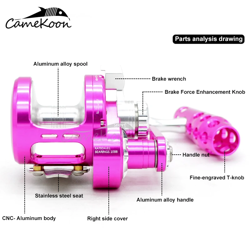 Металлическая катушка CAMEKOON CNC с медленным отжимом накладная Обычная для лодки в
