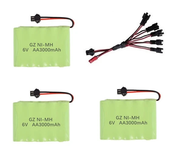 Тёмно-синий 6v 3000mAh аккумулятор и зарядное устройство для радиоуправляемых автомобилей Роботы танки пистолетные лодки 6v NiMH Аккумулятор Aa 2400mah 6v перезаряжаемый аккумулятор - Цвет: Тёмно-синий