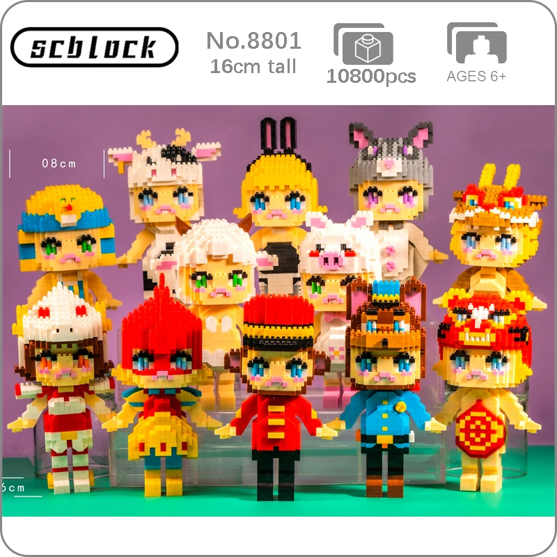 SC зодиака тигром змеей и Обезьяна свинья собака овец из прозрачного пластика с