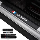 Аксессуары для Skoda Octavia 2 3 MK2 MK3 A4 A5 A7 VRS RS, защитные виниловые наклейки на пороги автомобиля из углеродного волокна, 4 шт.