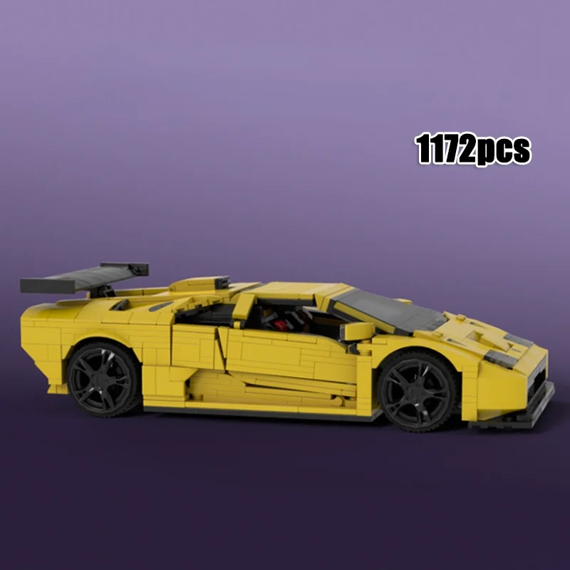 

Кубики MOC Speed Чемпион городской гоночный автомобиль технический автомобиль Диабло GTR желтый эксперт наборы MOC строительные блоки игрушки