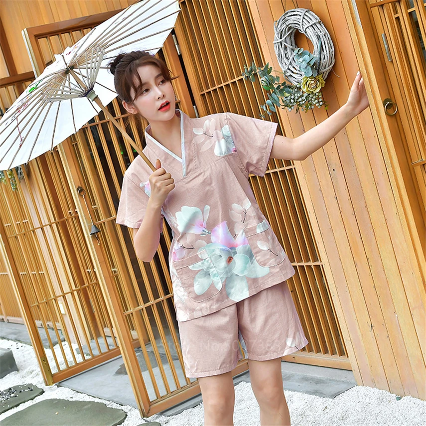 Традиционная Пижама кимоно в японском стиле для женщин и мужчин азиатская