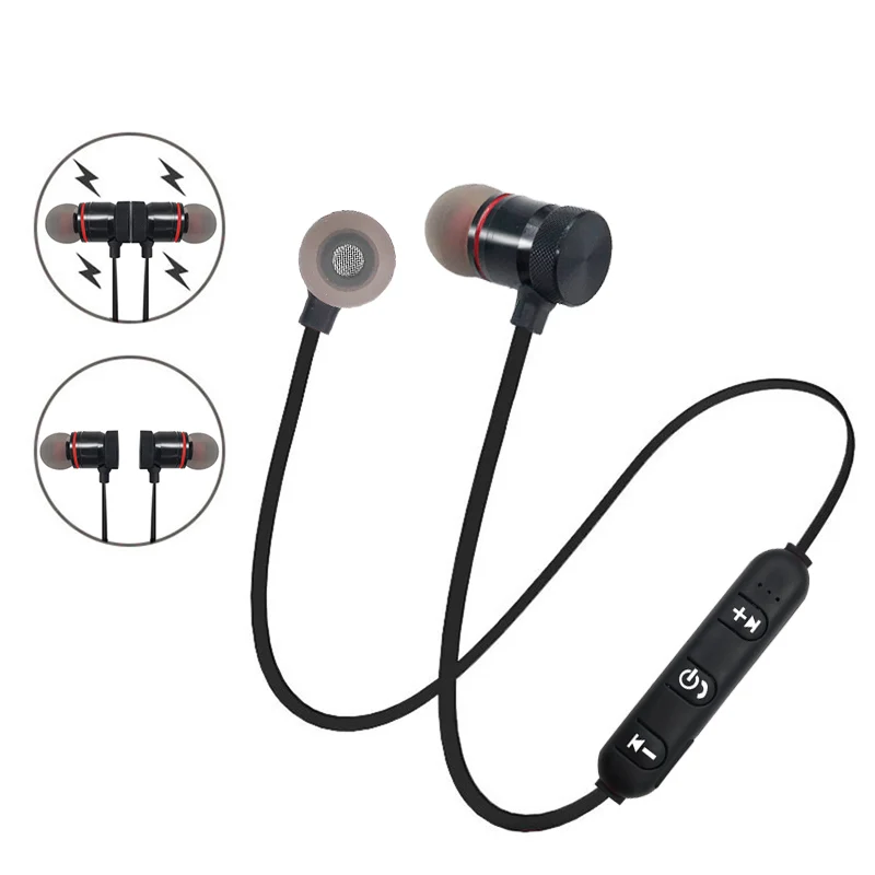 Металлические спортивные Bluetooth наушники, беспроводные наушники с защитой от пота, магнитные наушники, стерео гарнитура для мобильного телефона xiaomi