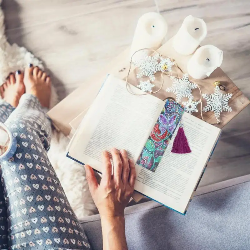 Кожаная Закладка с кисточкой алмазная живопись специальной формы для подарков