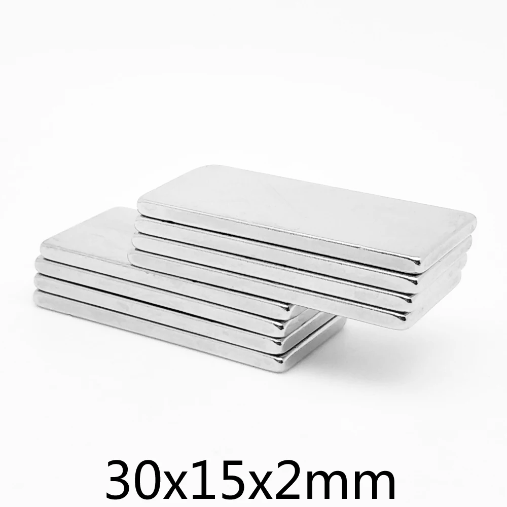 

2/5/10/20/50/100PCS 30x15x2mm Quadrate Permanent Neodymium Magnet 30x15x2 NdFeB Block Super Strong Powerful Magnets 30*15*2