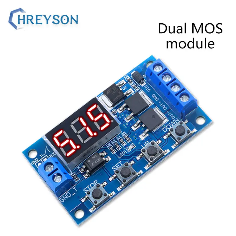 Dual MOS tube control board instead of relay module 12V 24V trigger cycle timing delay switch circuit 1Pcs | Электронные