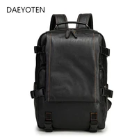 daeyoten 2021 new school backpack for boys business mens bag casual soft leather mens travel backpack student school bag zm1169