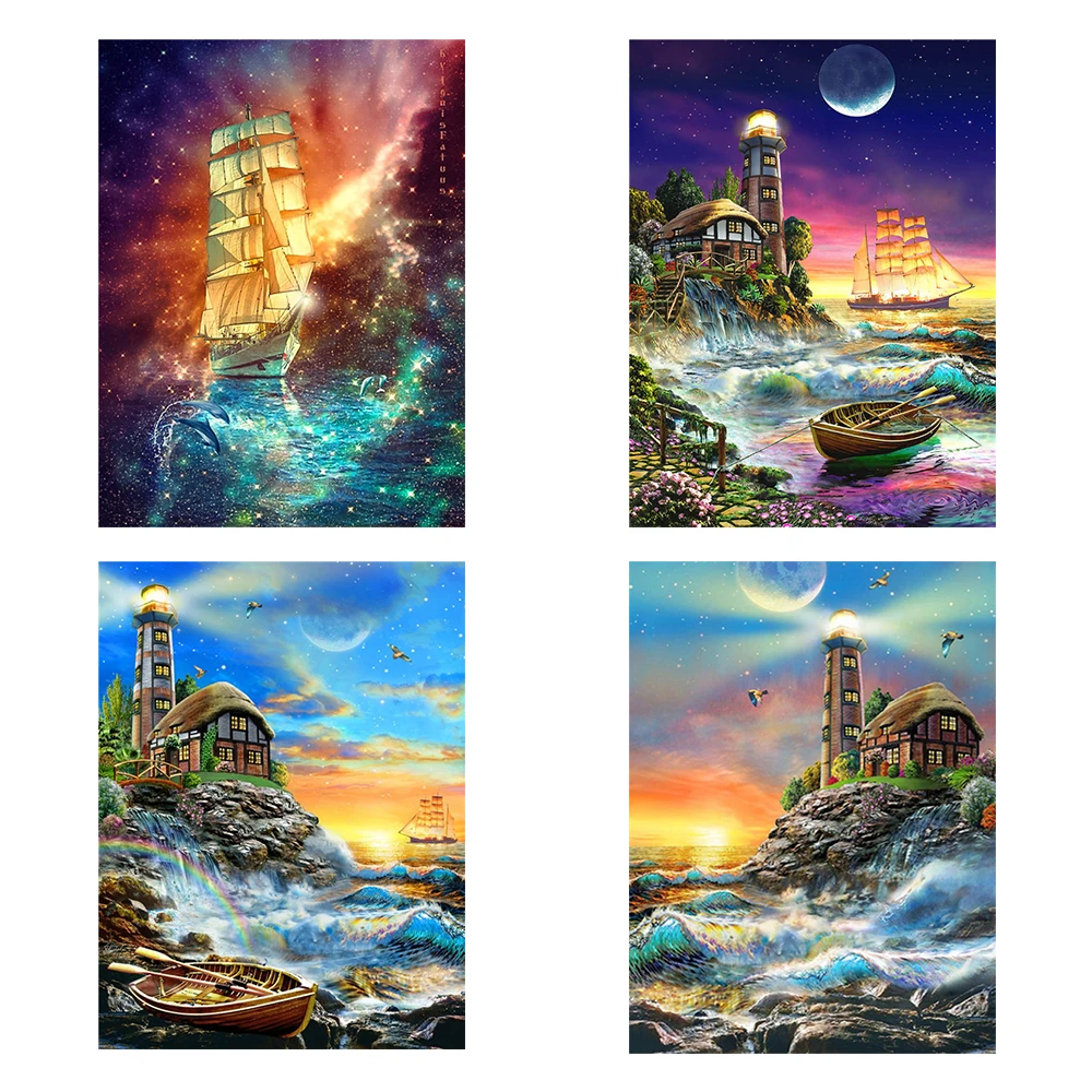 

Алмазная живопись «сделай сам» 5d полная вышивка пейзаж закат Морской парусный спорт мозаика вышивка крестиком домашний декор искусство хо...