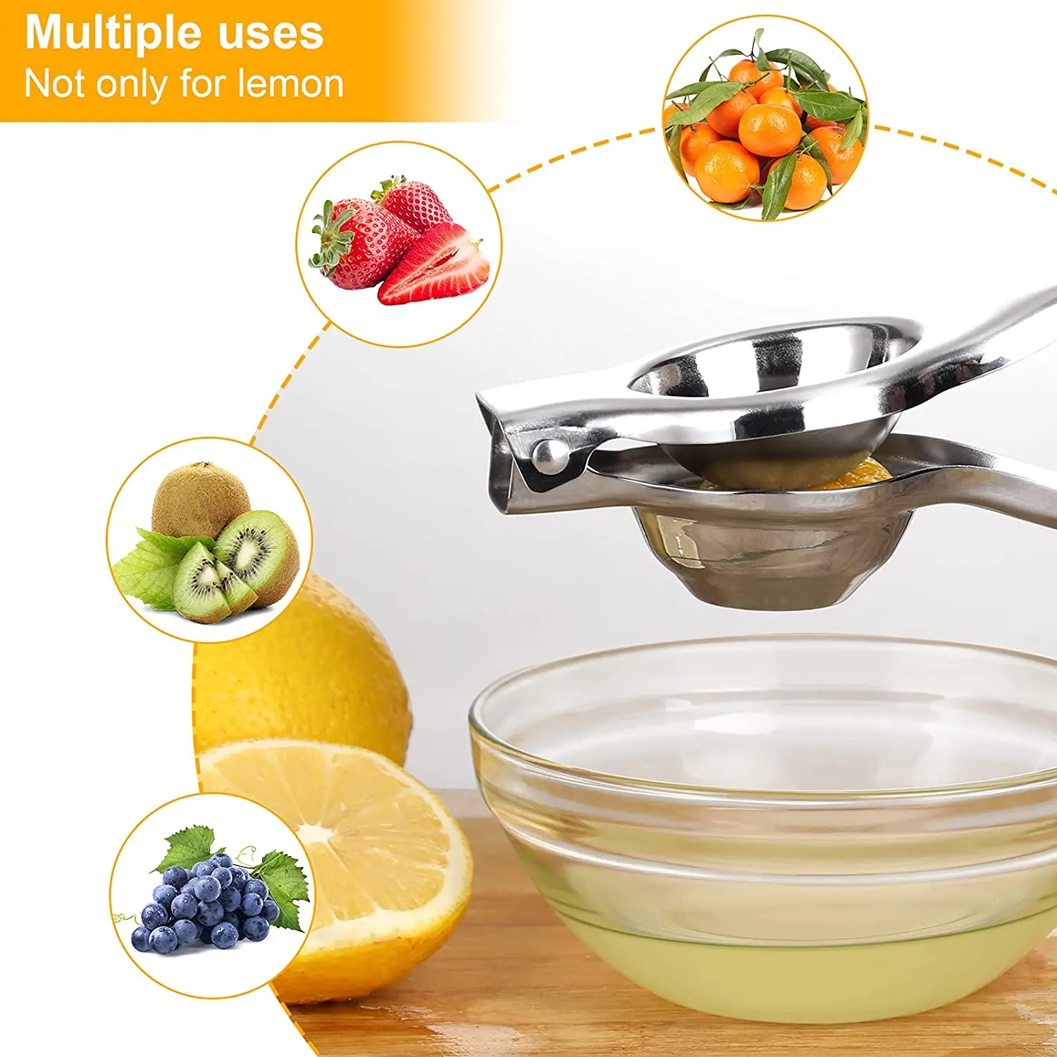 Lemon Squeezer Hand Manual Stainless Steel Fruit Juicer Macine Press Kitchen Tools Mini Blender Gadgets Queezer | Дом и сад