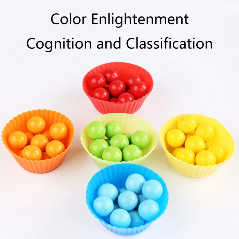

1Set Wooden Montessori Math Sort Box with Colorful Balls for Baby Mathematical Operation Training Interactive DIY Craft