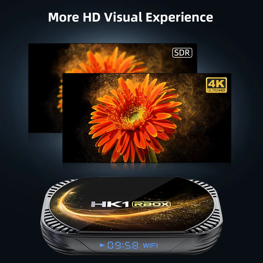 Приставка Смарт-ТВ HK1 RBOX X4S Android 11 Amlogic S905X4 4 + 64/128 ГБ 2 дюйма