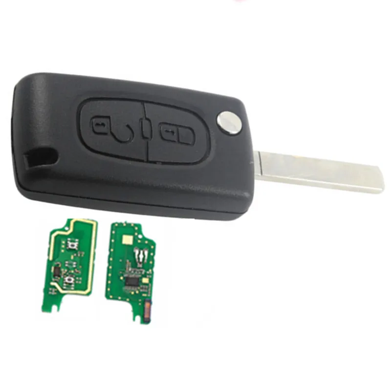 

Car key 2 Button Flip Remote Key id46 pcf7936 Chip 434mhz VA2/307 Blade Car Accessories for Peugeot Key