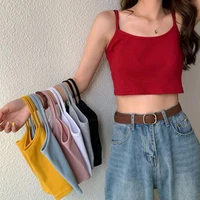 new fashion women sexy solid summer camis crop top female casual tank tops vest sleeveless cool streetwear club high street