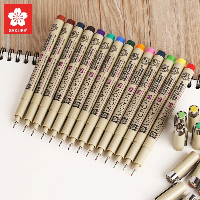 14 Colors Sakura Pigma Micron Liner Pen Set Design Drawing Manga Sketch Art Markers Fineliner Pens Japanese Stationery Supplies |