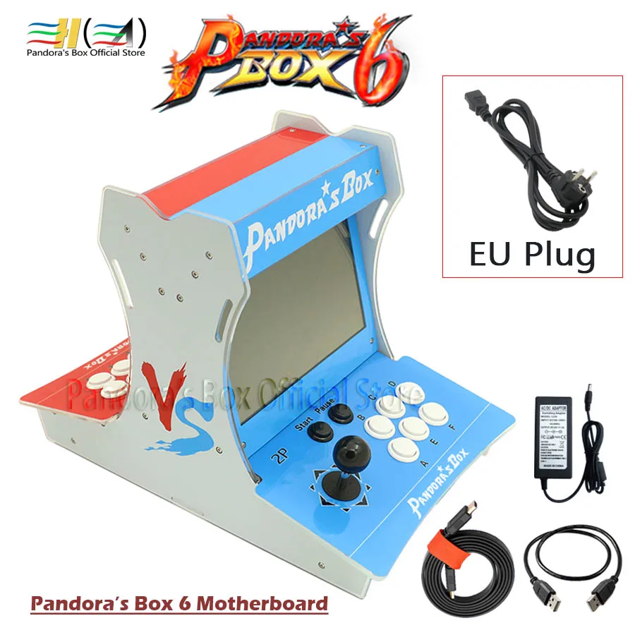 arcade EU plug Pandora Box 6 1300 в 1 мини аркадная машина бартоп шкаф может добавить 3000 игры FBA MAME PS1 Поддержка 3D tekken mortal kombat pacman - Цвет: arcade EU plug