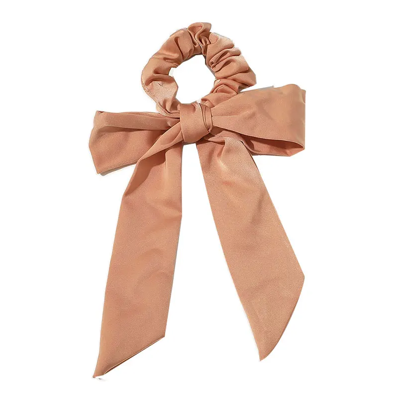 

Fashion Rubber Band Women Elastic Hair Rope Bow Ties Scrunchies Hair Bands Solid Color Long Ribbon Hairbands Hair Accessories