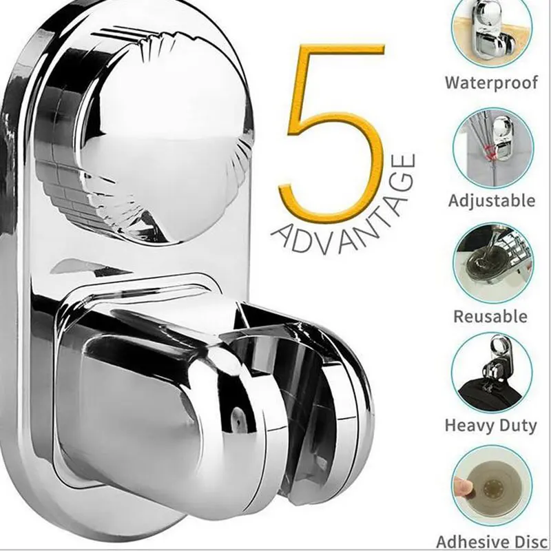 5 mode angle adjustable shower head holder super power vacuum suction cup handheld shower bracket wall mount showerhead holder free global shipping